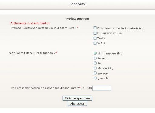 Foto eines Feedback-Bogens